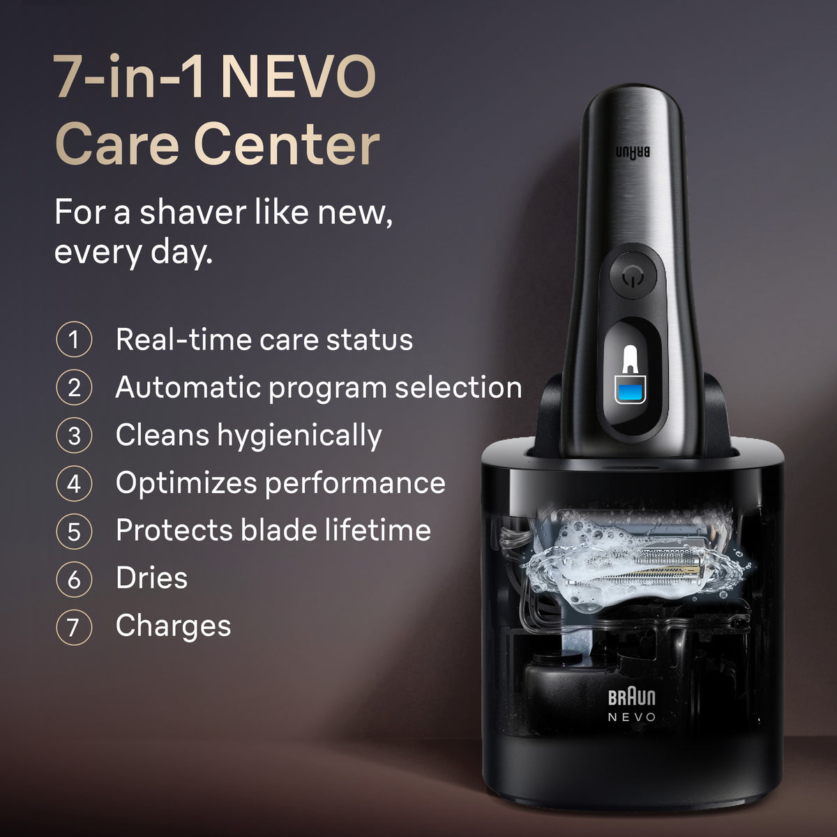 Braun NEVO 11000c Premium Men's Electric Shaver in Silver